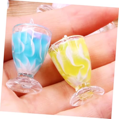 HEALSOPTHY 8 Stück Teiliges Miniatur Eisbecher aus Sicherem Harz Realistische Kleine Dessertmodelle für Puppenhaus Dekoration und Küchen Pretend Play Langlebig und Detailgetreu für Bastel und von HEALSOPTHY