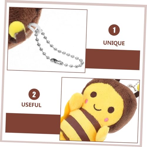 HEALSOPTHY 8 Stück Teiliges Plüsch Schlüsselanhänger Bienen Motiv Kuscheltier Anhänger für Rucksack Tasche und Geldbörse Niedlich Bienen Schlüsselring für Party Deko und Geschenke von HEALSOPTHY