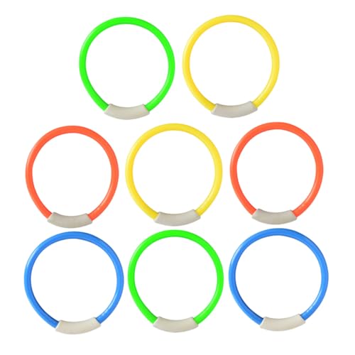 HEALSOPTHY 8 Stück Teiliges Tauchringe für Buntes Wasserspielzeug aus Hochwertigem Kunststoff Robust und Langlebig für Schwimm und Tauchtraining im Pool Geeignet für Jungen von HEALSOPTHY