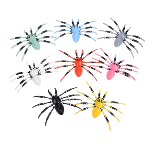 HEALSOPTHY 8-teiliges Spinnenspielzeug Aus Kunststoff: 3D-spinnenmodell Mit Beweglichem, DIY, Riesiges Gefälschtes Insektenspielzeug, Halloween-streich-Requisiten, Lebensechte von HEALSOPTHY