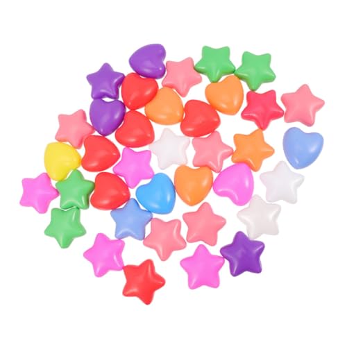HEALSOPTHY 80 Stück Teiliges Bunter Spielbälle in Herz und Sternform aus Leichtem PE Material für Indoor Spielbereiche Farbenlernen und Zählspiele Geeignet von HEALSOPTHY