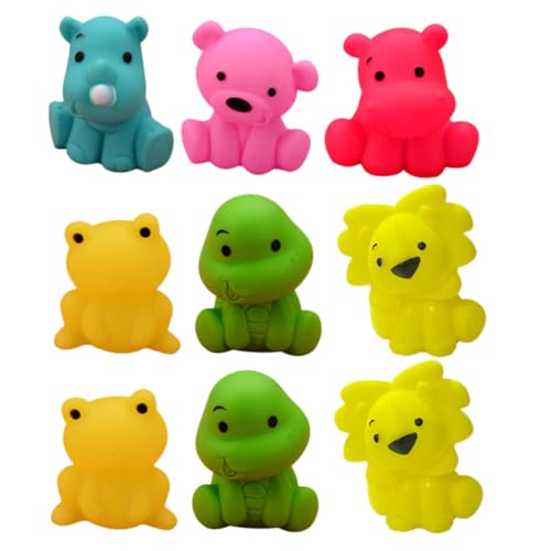 HEALSOPTHY 9 Stück Teiliges Badespielzeug aus Sicherem Vinyl Bunte Cartoon Tierformen Robustes Wasserspielzeug für Junge Mädchen und Kleinkinder Geeignet für Badewanne Pool Strand von HEALSOPTHY