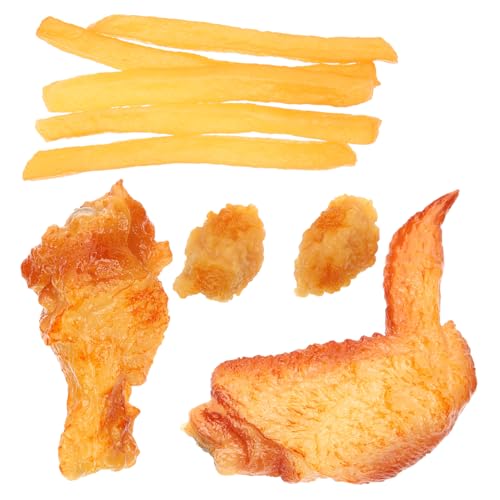 HEALSOPTHY 9 Stück Teiliges Künstliches Lebensmittelmodell Gefälschte Hühnerkeule Frites und Snacks Realistische Simulation für Küchenzubehör und Dekoration von HEALSOPTHY