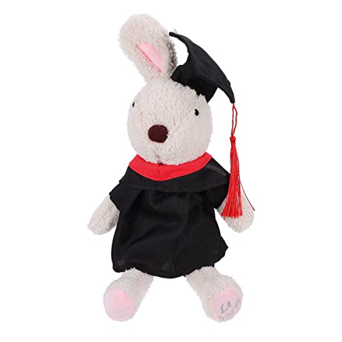 HEALSOPTHY Abschluss Plüschpuppe lustiger Plüsch Plüschtier Hasenspielzeug Grad-Plüschpuppe Bunny kanninchen gartenteppich gefärten Stofftierpuppe Graduierungs-Design-Puppe PP Baumwolle Beige von HEALSOPTHY