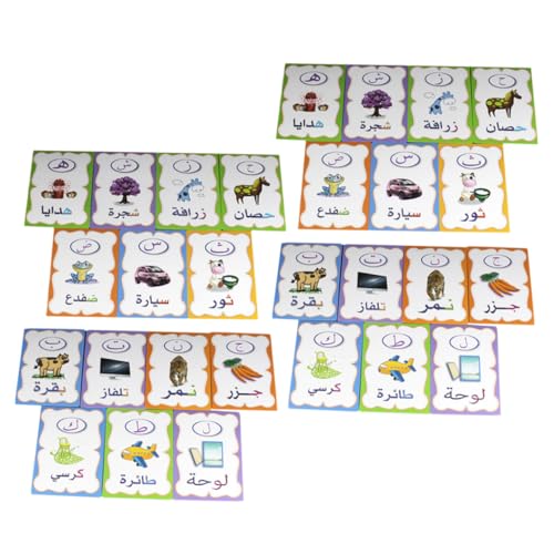 HEALSOPTHY Arabische Lernkarten Teilig für Kleinkinder Pädagogische Sensorische Spielkarten Kognitive Flashcards für Vorschule Robustes Kinderspielzeug zur Sprachförderung und Hand Auge von HEALSOPTHY