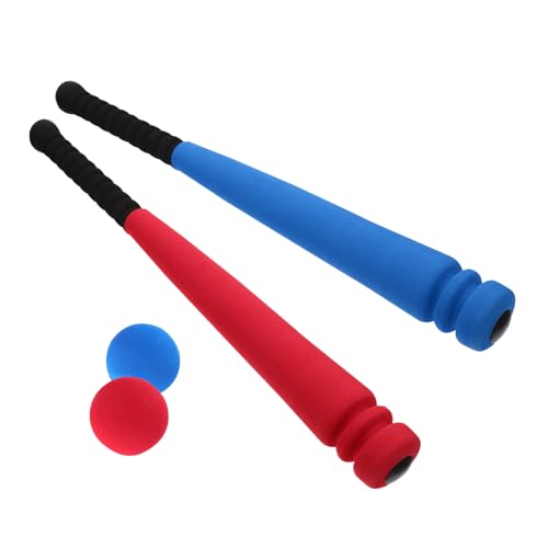 HEALSOPTHY Baseballschläger aus Leicht Tragbar Sicher für Outdoor Sport und Hand Auge Koordination Zwei Schläger und Zwei Bälle für Spiel und Training Zufällige Farbe von HEALSOPTHY
