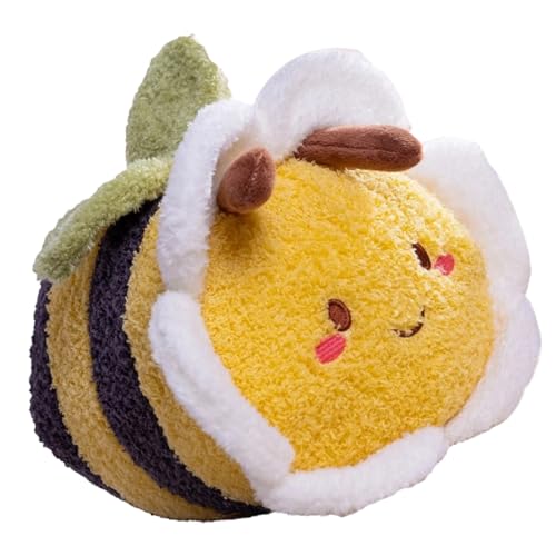 HEALSOPTHY Blumiges Bienen Kuschelkissen Plüschkissen Kinderzimmer Dekoration Weiches Lesekissen Schlafzimmer Sofa von HEALSOPTHY
