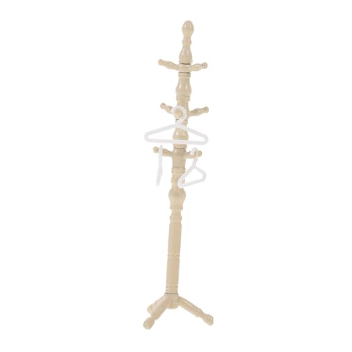 HEALSOPTHY Bodengarderobe Spielzeuge Kleiderablage Puppenhaus Kleiderständer Garderobenständer Puppenaufhänger Und Gestell Miniatur Kleiderbügel Puppen Aufhänger Beige Plastik von HEALSOPTHY