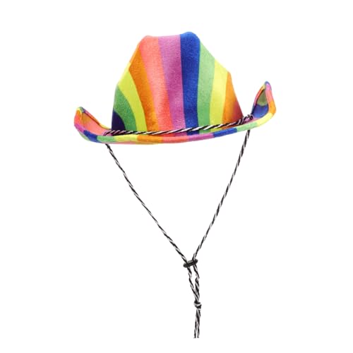 HEALSOPTHY Bunter Cowboyhut Damen Faschingshut aus Filz mit Einzigartigem Farbprint Leichter Westernhut für Kostüm und Mottoparty Langlebig und Modisch für Rollenspiele HEALSOPTHY Bunter Cowboyhut Damen Faschingshut aus Filz mit Einzigartigem Farbprint Leichter Westernhut für Kostüm und Mottoparty Langlebig und Modisch für Rollenspiele von HEALSOPTHY