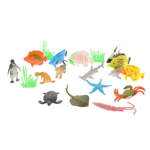 HEALSOPTHY Buntes Meerestiere Modelle mit Wasserpflanzen Kindgerechte Kognitive Spielzeuge Realistische Aquarium Dekoration für Lernspielzeug und Wohnraumgestaltung von HEALSOPTHY