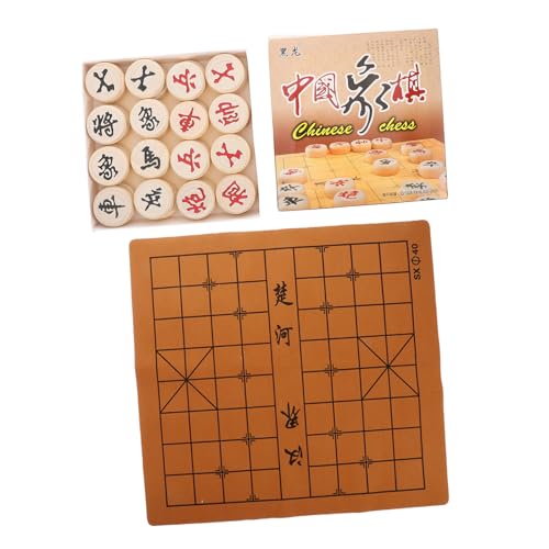HEALSOPTHY Chinesisches Schach Set Holz Groß Faltbar mit Xiangqi Figuren Kreatives Design für Anfänger Reise Spiel für Erwachsene Strategisches Brettspiel von HEALSOPTHY