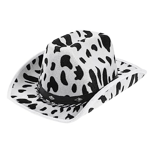 HEALSOPTHY Cowboyhut mit Kuhmuster Unisex Partyhut für Karneval Halloween Kostümpartys Eleganter Westernhut für Damen und Herren für Verkleidungen und Besondere Anlässe HEALSOPTHY Cowboyhut mit Kuhmuster Unisex Partyhut für Karneval Halloween Kostümpartys Eleganter Westernhut für Damen und Herren für Verkleidungen und Besondere Anlässe von HEALSOPTHY