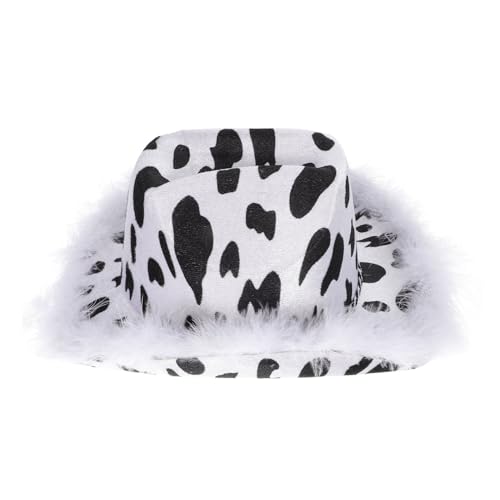 HEALSOPTHY Cowgirl Hut mit Kuhmuster und Federn Kostüm Haarreif für Mottopartys und Cosplay Events Accessoire für Damen und Einzigartiges Design aus Hochwertigem Material HEALSOPTHY Cowgirl Hut mit Kuhmuster und Federn Kostüm Haarreif für Mottopartys und Cosplay Events Accessoire für Damen und Einzigartiges Design aus Hochwertigem Material von HEALSOPTHY