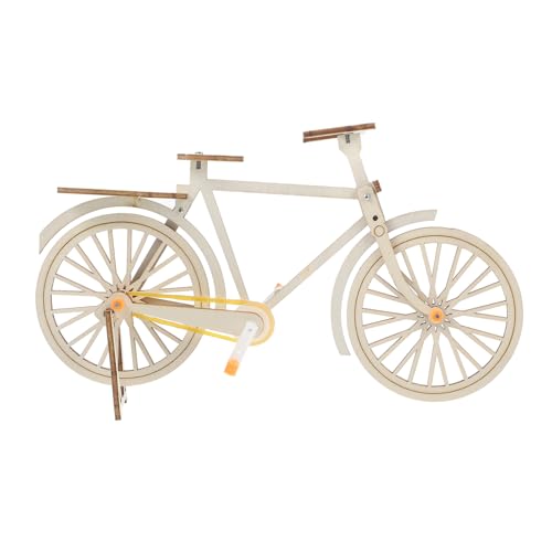 HEALSOPTHY DIY Holz Fahrrad Modell Kleines Vintage Bike Stabile Holzstruktur Kreative Bastelspielzeug Fördert Problemlösung und Fantasie Fahrrad Deko für Zuhause von HEALSOPTHY