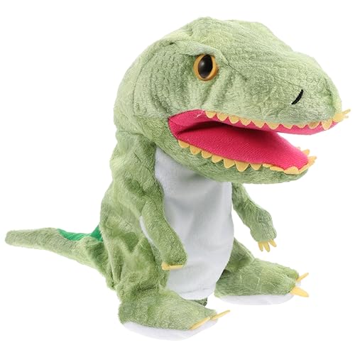 HEALSOPTHY Dinosaurier-Handpuppe Kuscheltier Dinosaurier -Handpuppe Handpuppen für handpuppe Dino Tyrannosaurus Handpuppe Finger Tier beißen beißendes Fingerspiel Plüsch Green von HEALSOPTHY