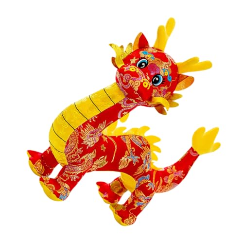 HEALSOPTHY Drachenpuppe Drachen Plüschtiere Chinesisches Drachenspielzeug Drachen Plüschtier Maskottchen Zum Chinesischen Neujahr Drachen Plüschpuppe Chinesisches Neujahrs von HEALSOPTHY