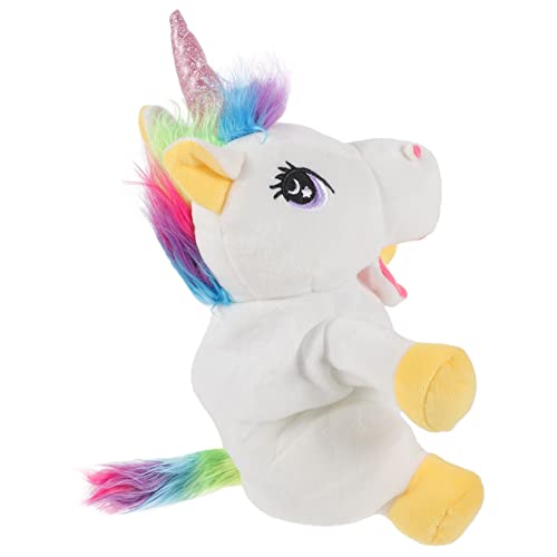 HEALSOPTHY Einhorn Handpuppe Plüschspielzeug Realistisches Storytelling Handspielzeug für Interaktives Rollenspiel Kuscheltier Geburtstagsparty von HEALSOPTHY