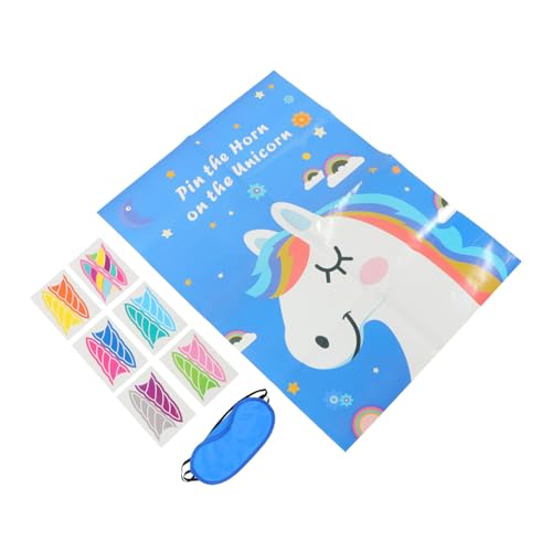 HEALSOPTHY Einhorn Partyspiel Kreatives Sticker Spiel für Geburtstag Wiederverwendbares Flexibles Partyspiel mit Bunten Postern als Deko und Lustiges Spiel für Mädchenzimmer von HEALSOPTHY