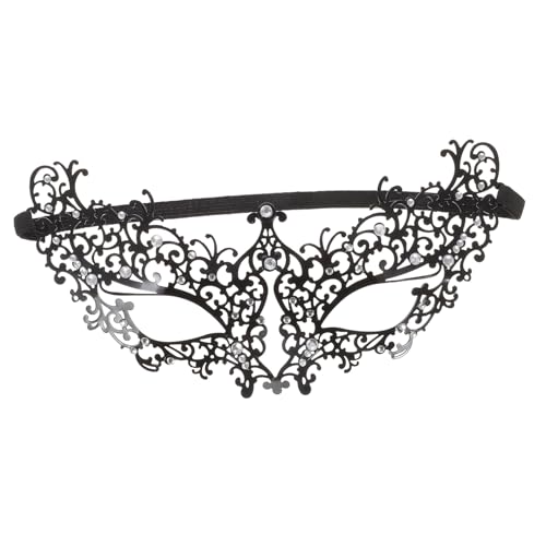 HEALSOPTHY Elegante Metall Halbgesichts Masquerade Maske für Damen mit Weißem Strass Einzigartige Halloween Kostüm Dekorationsmaske Leicht zu Tragen für Maskenbälle und Partygeschenke HEALSOPTHY Elegante Metall Halbgesichts Masquerade Maske für Damen mit Weißem Strass Einzigartige Halloween Kostüm Dekorationsmaske Leicht zu Tragen für Maskenbälle und Partygeschenke von HEALSOPTHY