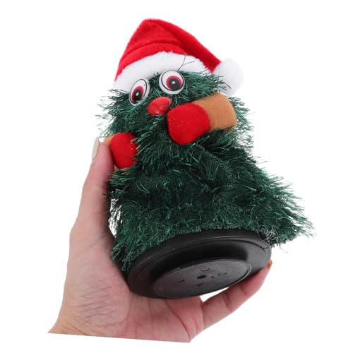 HEALSOPTHY Elektrische Drehbare Weihnachtsbaum Plüschfigur Leise Rotierend für Indoor Tischdekoration Kinderfamilien Festliche Atmosphäre ohne Batterie von HEALSOPTHY