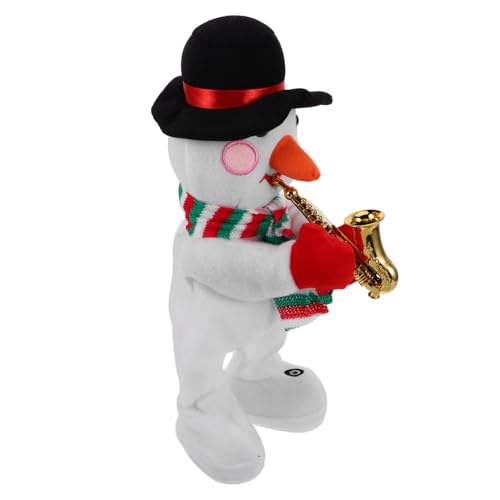 HEALSOPTHY Elektrischer Plüsch Schneemann mit Musik Tanzfunktion Weihnachtsdekoration Weihnachtsfest von HEALSOPTHY
