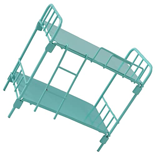 HEALSOPTHY Etagenbett Mini Form Puppenhausmöbel Puppenhausmöbel Puppenschlafzimmer Spielset Mini Hausmöbel Miniatur Hausmöbel Zubehör Im Maßstab 1/12 Hellgrüne Legierung von HEALSOPTHY