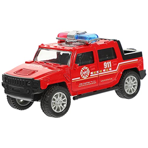 HEALSOPTHY Feuerwehrauto zurückziehen für kinderspielzeug für Buggy puppenwagen Spielzeuglastwagen Trägheitsauto pädagogisches Feuerwehrauto Legierung rot von HEALSOPTHY