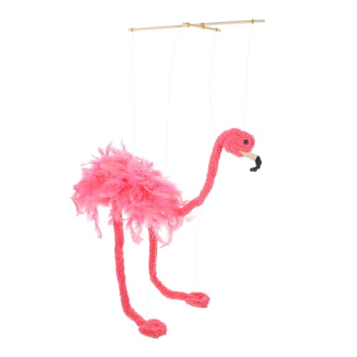 HEALSOPTHY Flamingo Marionette Handpuppe mit Zugfaden Bunte Tiermarionette für Puppentheater Fingerspielzeug für Erwachsene Dekoration für Party und Raumgestaltung von HEALSOPTHY
