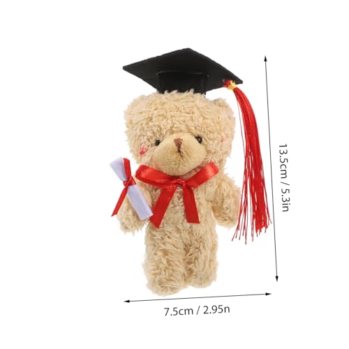 HEALSOPTHY Flauschiger Abschlussbär mit Doktorhut Weiches Plüschtier mit Elegantem Blumenstrauß Verpackungsmaterial für Schulabschluss College Abschlussfeier Brauner von HEALSOPTHY