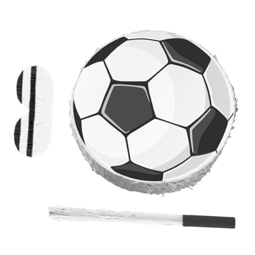 HEALSOPTHY Fußball Pinata Geburtstag Party Spiel mit und Augenbinde aus Robustem Karton Fußball Party Dekoration für Jungen Sport Mottoparty Zubehör von HEALSOPTHY