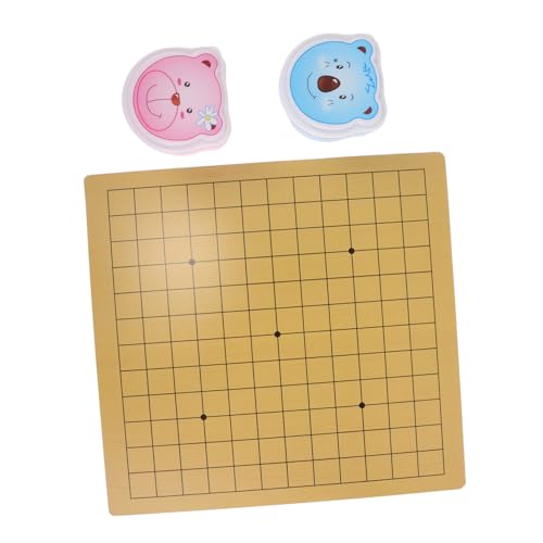 HEALSOPTHY Go Spielset mit Bärenmotiv Leichtes Tragbares Steine Go Brett Doppelseitiges und Raster Lernspiel für Anfänger Fördert Strategisches Denken für Zuhause und Unterwegs von HEALSOPTHY