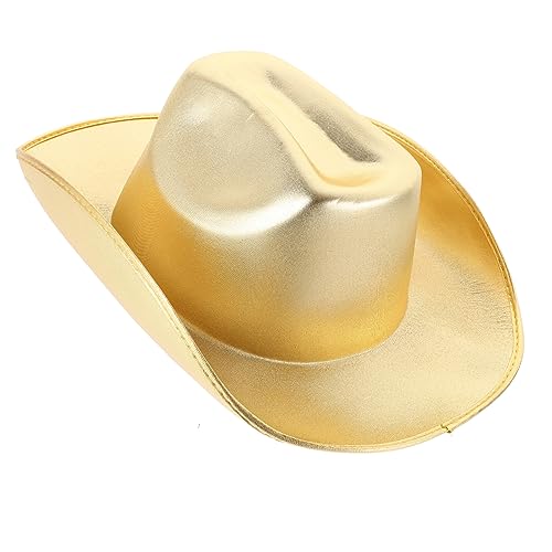 HEALSOPTHY Goldener Cowgirl Hut für Partys Glitzernde Western Kopfbedeckung für Damen und Herren für Cosplay Hochzeiten Halloween und Mottopartys von HEALSOPTHY
