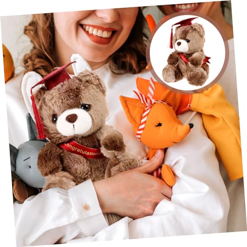 HEALSOPTHY Graduierungsbär Plüschtier mit Doktorhut Weiches Kuscheltier als Abschlussgeschenk Dekoratives Stofftier für Schule Sofa Auto Perfektes Erinnerungsstück für Absolventen von HEALSOPTHY