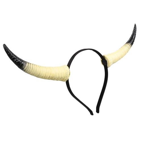 HEALSOPTHY Halloween Cosplay Stirnband mit Weißen Schafshorn Hörnern Leichtes Haarband für Karneval Party Maskerade und Festliche Kostümierungen von HEALSOPTHY