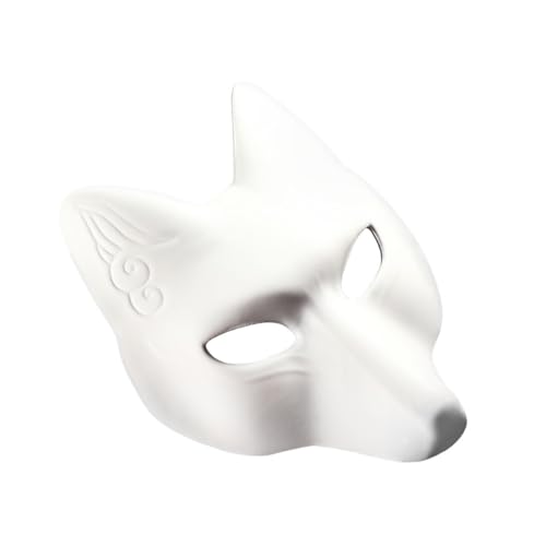HEALSOPTHY Halloween DIY Weiße Fuchsmaske zum Bemalen Leere Cartoon Maske für Kostüm und Maskenball Vielseitig für Halloween Fasching und Cosplay Party Unbemalt und Individuell Gestaltbar von HEALSOPTHY