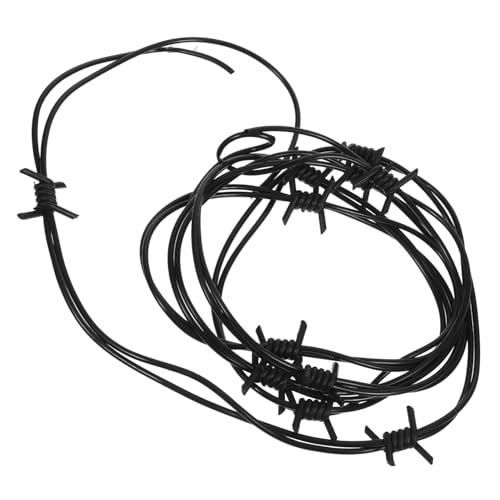 HEALSOPTHY Halloween Deko Barbed Wire Schwarzer Kunststoff Stacheldraht Partydekoration Gruselige Requisite für Haunted House und Halloween Party von HEALSOPTHY