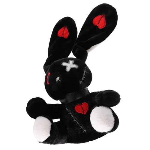 HEALSOPTHY Halloween Goth Kuscheltier Hase Plüsch Kaninchen Weiches Stofftier Dekoration Wohnzimmer Schlafzimmer von HEALSOPTHY