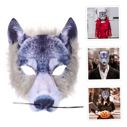 HEALSOPTHY Halloween Horror Wolf Maske Halbgesichts Cosplay Accessoire Leichte Atmungsaktive Tiermaske für Karneval Kostümparty und Festival für Erwachsene und Jugendliche von HEALSOPTHY