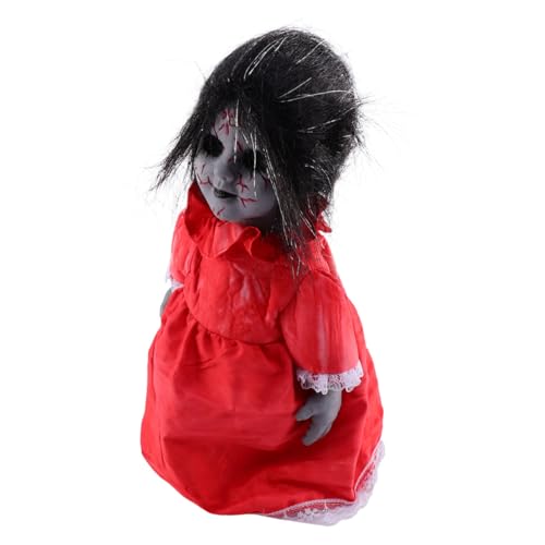 HEALSOPTHY Halloween Voice Activated Induction Doll mit Leuchtenden Augen und Automatischem Laufmodus Gruselige Szene Dekoration für Party und Spukhaus Batteriefrei Schaurige Halloween von HEALSOPTHY