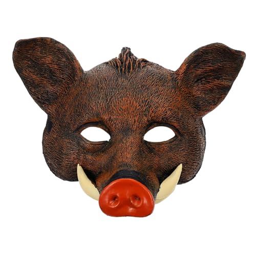 HEALSOPTHY Halloween Wildschwein Maske PU Material Realistische Gruselige Tiergesichtsmaske für Erwachsene Karneval Party Cosplay Verkleidung von HEALSOPTHY