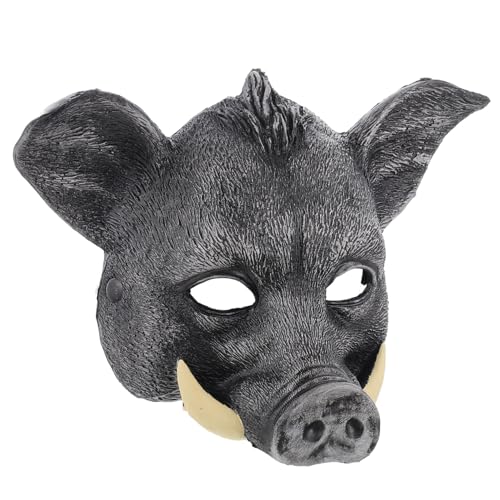 HEALSOPTHY Halloween Wildschwein Maske Schwarz Cosplay Requisite für Karneval Kostüm Party Erwachsene Kreative Tiergesichtsmaske Gruselige Partymaske von HEALSOPTHY