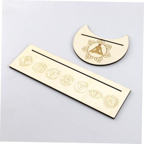 HEALSOPTHY Handgefertigter Holz Tarotkartenhalter Mondphasen Design Rechteckiger Kartenständer Mystischer Altar für Religiöse Rituale Tragbar zur Aufbewahrung und Präsentation der von HEALSOPTHY