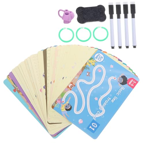 HEALSOPTHY Handschrifts Trainingsspielzeug für Abwischbaren Stiften und Übungskarten Feinmotorische Langlebiges Lernspielzeug zur Verbesserung der Schreibfähigkeiten im Vorschulalter von HEALSOPTHY