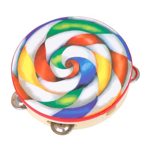 HEALSOPTHY Handtrommel Percussion Lollipop Design Handheld Tamburin Trommel für Kleinkinder Geburtstagsgeschenk Musikinstrument Spielspaß von HEALSOPTHY