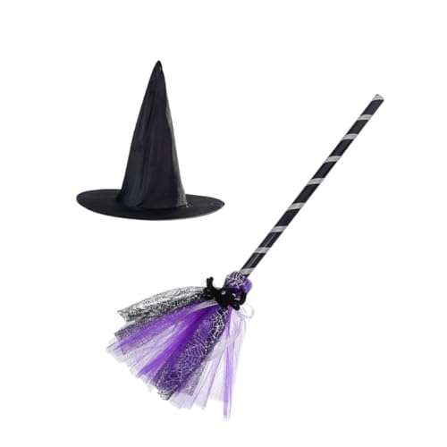 HEALSOPTHY Hexen Kostüm Halloween Party Zubehör Hexenhut und Reisigbesen Leichtes Cosplay Outfit für Gruselige Halloween Feiern und Fotoshootings HEALSOPTHY Hexen Kostüm Halloween Party Zubehör Hexenhut und Reisigbesen Leichtes Cosplay Outfit für Gruselige Halloween Feiern und Fotoshootings von HEALSOPTHY