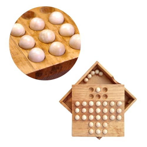 HEALSOPTHY Holz Brettspiel Intelligenzspiel Geduldsspiel für Erwachsene Klassisches Denkspiel aus Sicherem Holz mit Glatter Oberfläche und Feinmotorik von HEALSOPTHY