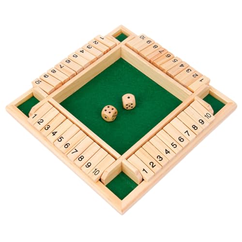 HEALSOPTHY Holz Brettspiel mit Zahlen Würfelspiel aus Holz für Spieler Rutschfestes Design Kreative Unterhaltung Partyspiel Geschenkidee von HEALSOPTHY