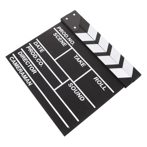 HEALSOPTHY Holz Clapperboard Film Requisiten Schwarzes Filmklappbrett für Erwachsene Kreative Filmszene Zubehör für Heimfilme und Filmprojekte von HEALSOPTHY