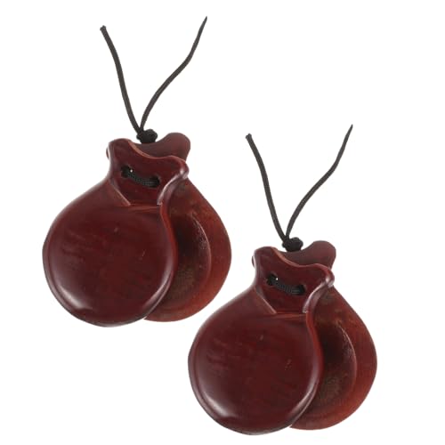 HEALSOPTHY Holz Finger Kastagnetten Elastisch Verbunden Einfache Rhythmus Instrumente Langlebig und Sicher Musikalisches Lernspielzeug für Kleinkinder und Vorschulkinder von HEALSOPTHY