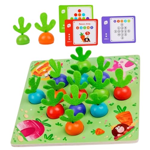 HEALSOPTHY Holz Memory Spiel für Kleinkinder Jahre Buntes brettspiel zur Denkförderung Langlebiges Sicheres Lernspielzeug für Vorschule Tragbares Gedächtnisspiel von HEALSOPTHY